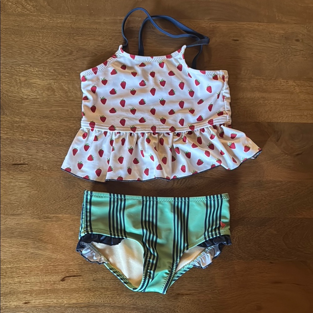 Strawberry Print Swimsuit Set